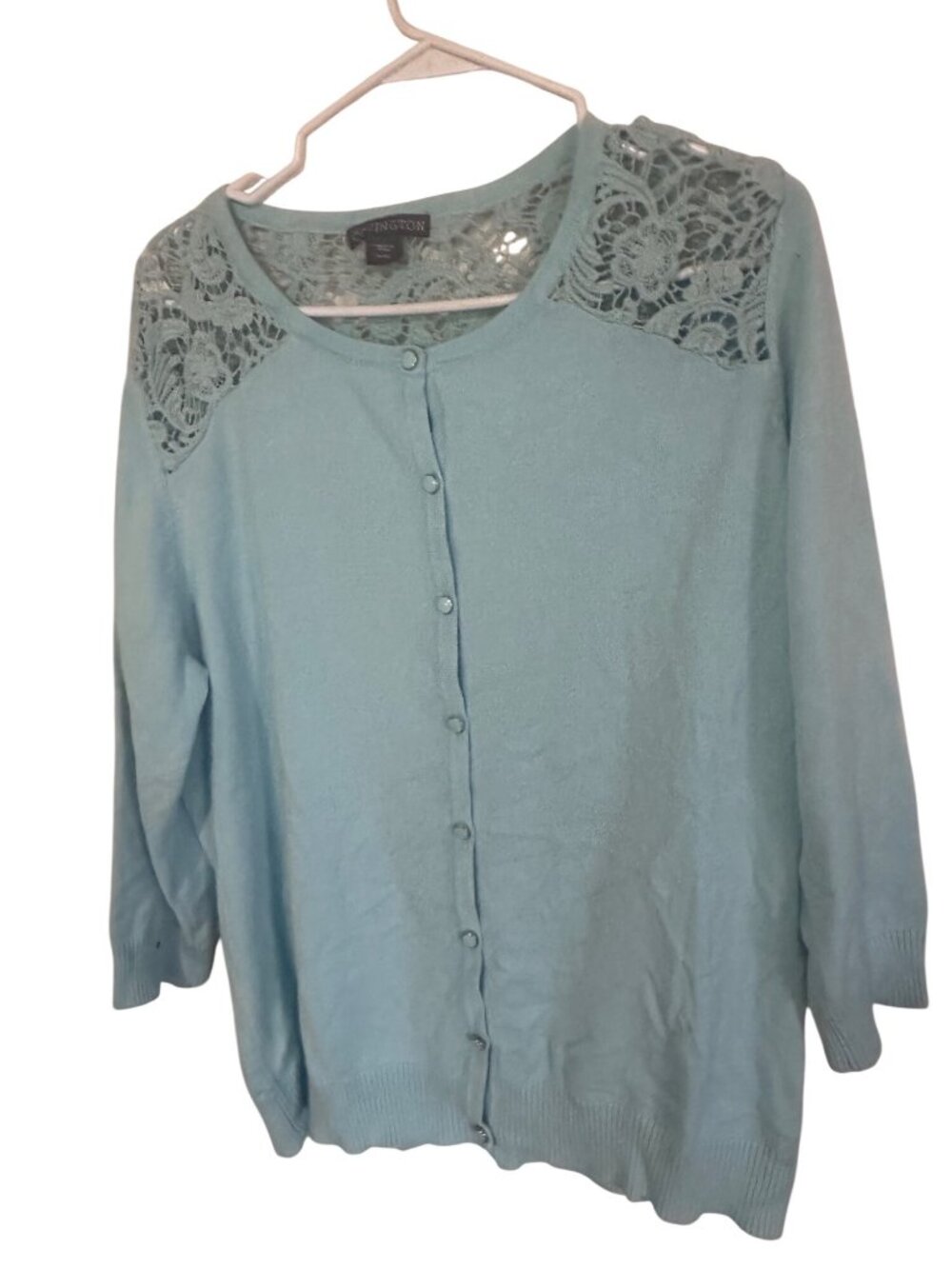 Covington blue crocket detailed cardigan sweater size XL